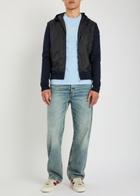 Moncler Logo-appliquéd Hooded Shell and Cotton-blend Jacket Blue