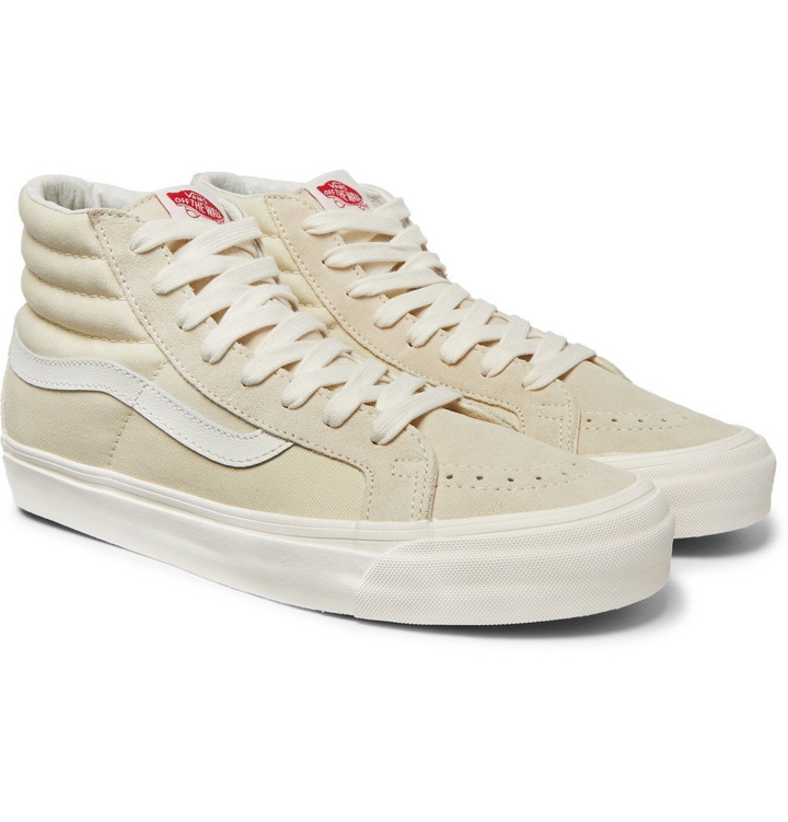 Photo: Vans - OG SK8-Hi LX Canvas And Suede High-Top Sneakers - White