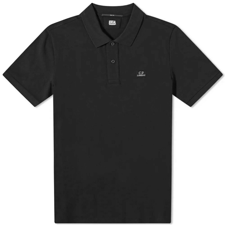 Photo: C.P. Company Men's Patch Logo Polo Shirt in Black