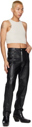 Han Kjobenhavn Black Cutline Zip Leather Pants