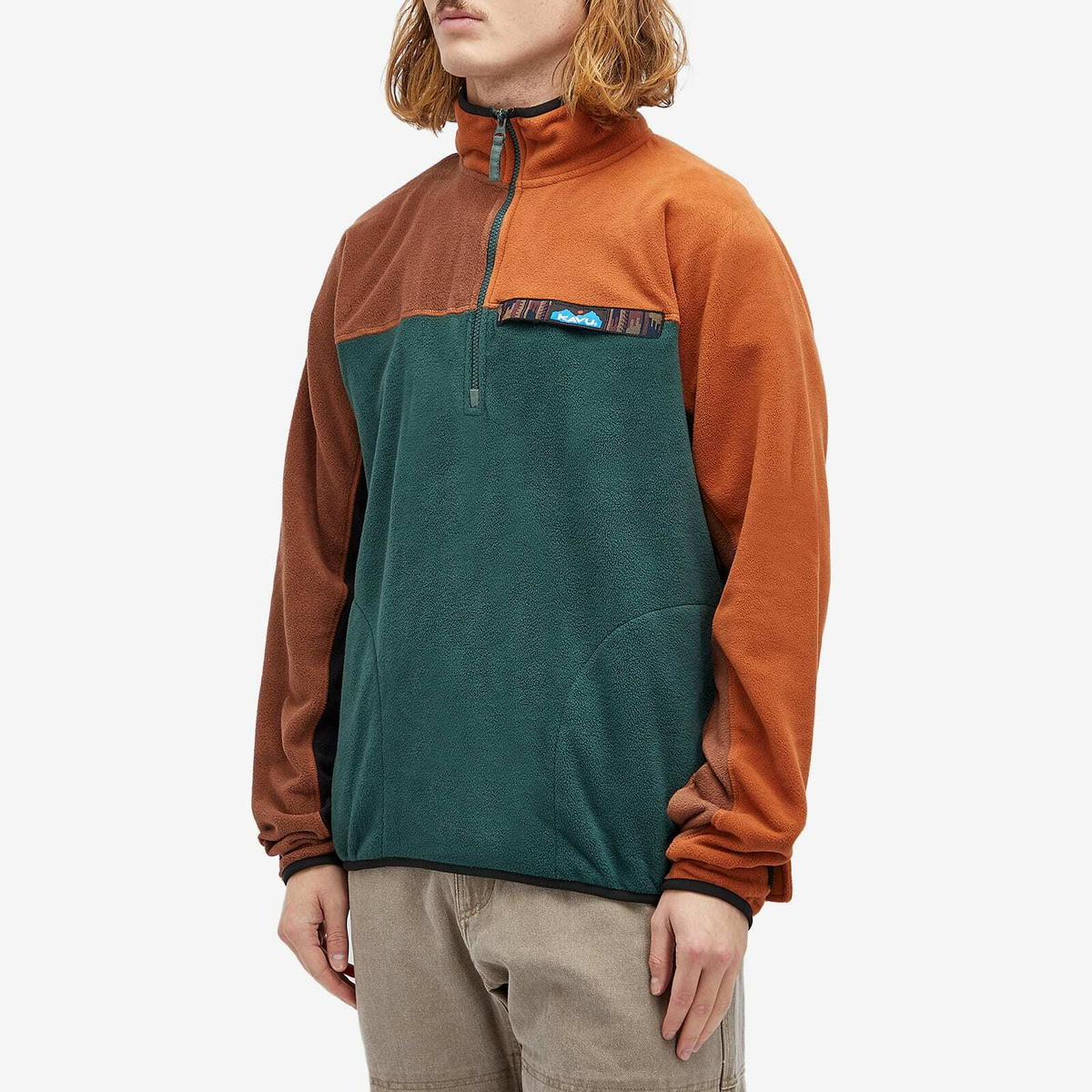 KAVU Men's Winter Throwshirt Half Zip Fleece in Alder Things
