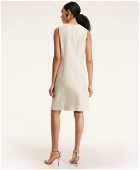 Brooks Brothers Women's Beaded Neckline Shift Dress | Light Beige