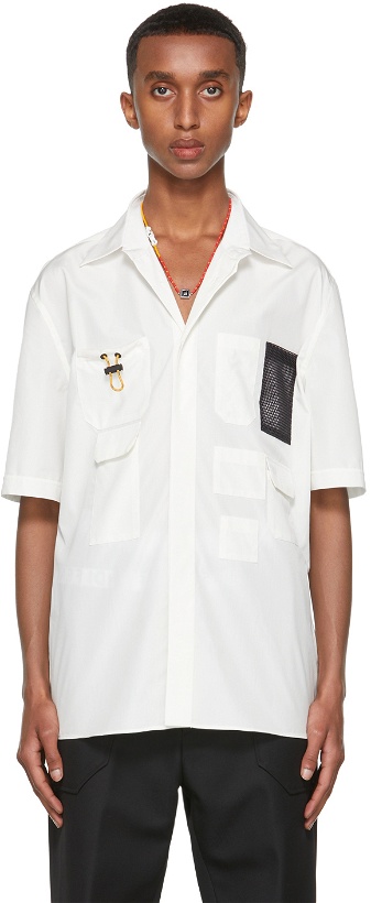 Photo: Fendi Off-White Poplin Short Sleeve Shirt