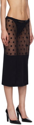 HODAKOVA Black Stocking Polka Midi Skirt