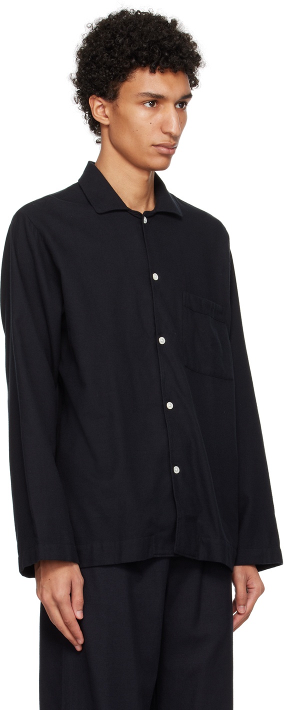 Tekla Black Oversized Pyjama Shirt Tekla Fabrics