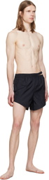 LGN Louis Gabriel Nouchi Black Asymmetrical Opening Swim Shorts
