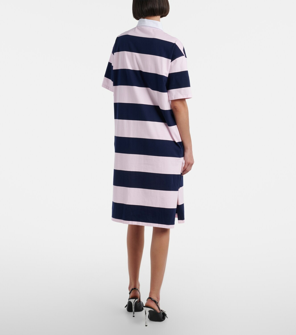 Coperni Striped cotton polo dress