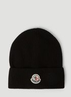 Moncler - Logo Patch Beanie Hat in Black