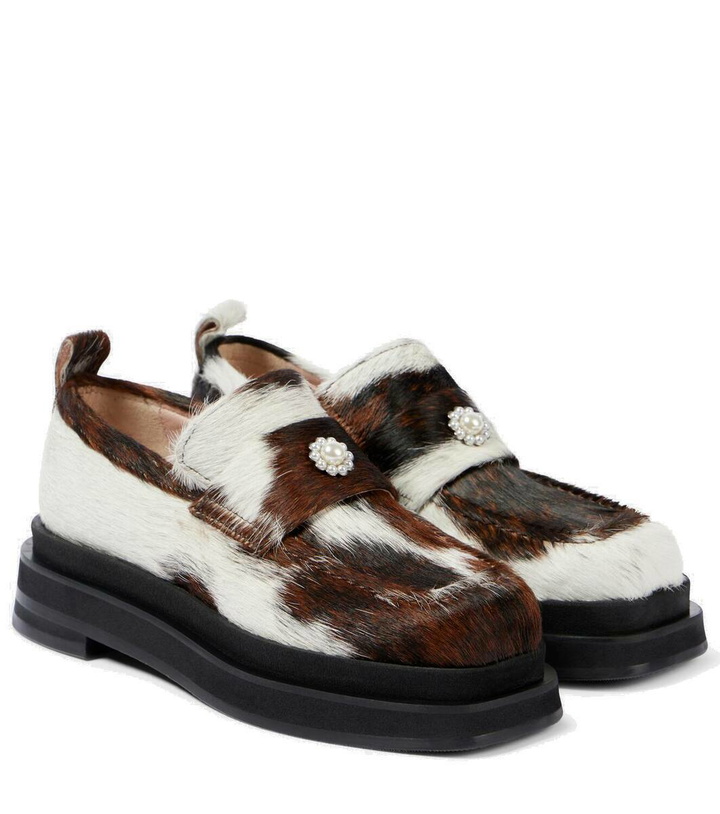 Photo: Simone Rocha Heart Toe calf hair platform loafers