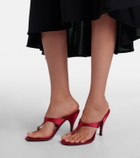 Herbert Levine Kiss And Tell embellished satin thong sandals