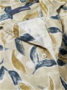 Lardini - Camp-Collar Printed Linen Shirt - Neutrals
