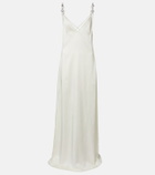 Gucci Horsebit embellished satin slip dress