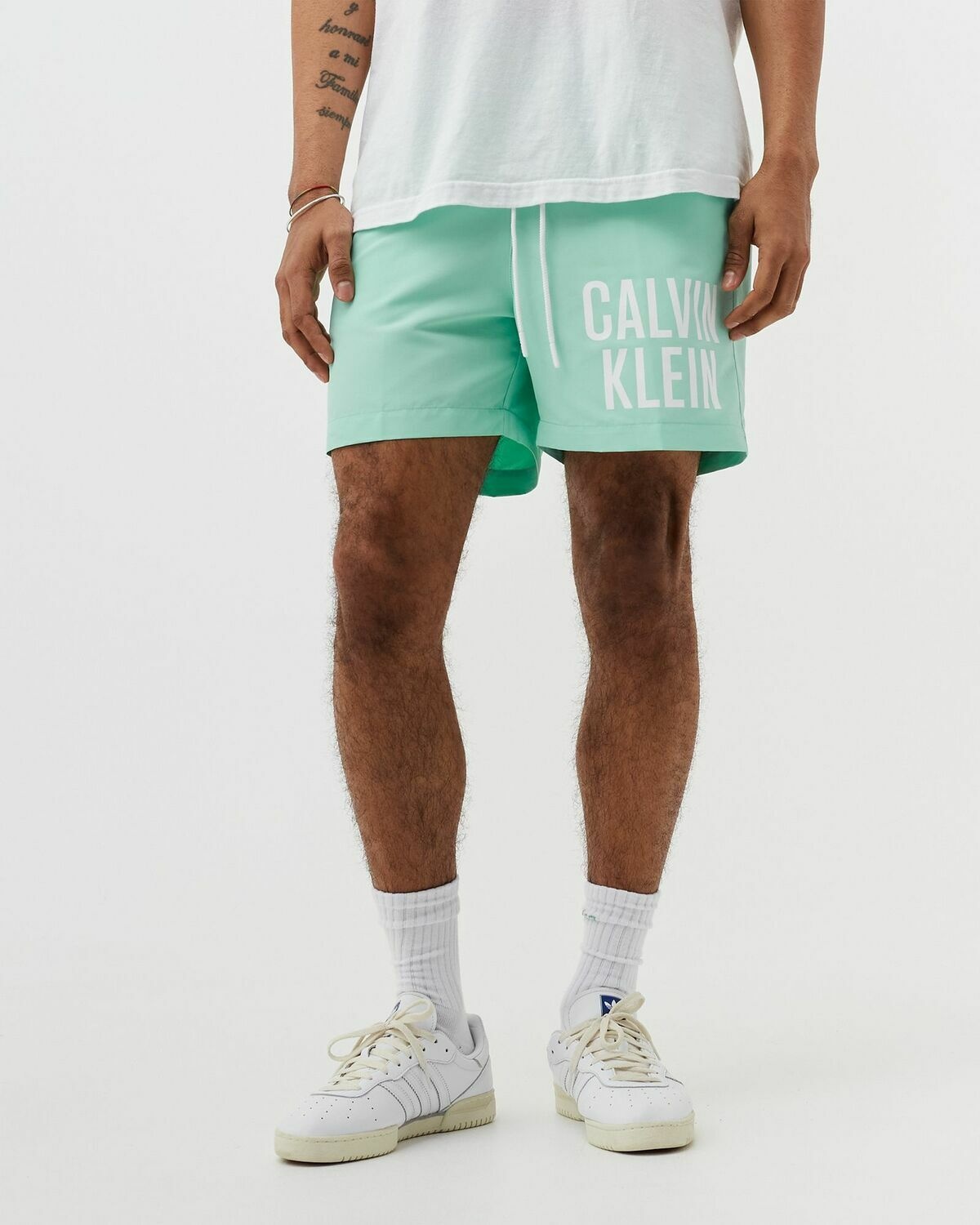 Calvin Klein Underwear Pure Swim Medium Drawstring Green - Mens - Swimwear