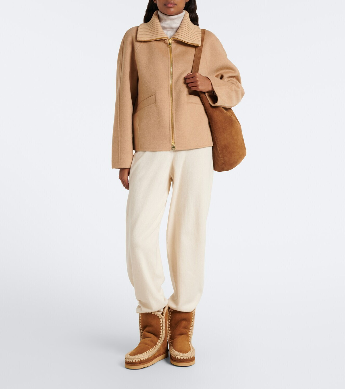 Mou 24 shearling-lined suede mid-calf boots