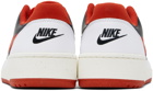 Nike White & Red Full Force Low Sneakers
