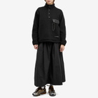 and wander Wool Fleece Pullover in Black