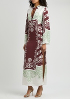 Lug Von Siga Lilah Printed Satin Maxi Dress Red