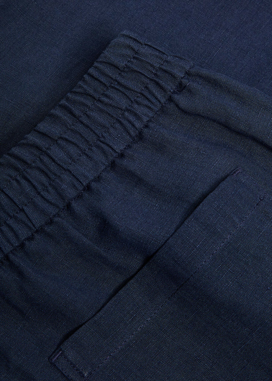 Sunspel Tapered-leg Linen Trousers Navy