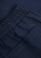 Sunspel Tapered-leg Linen Trousers Navy