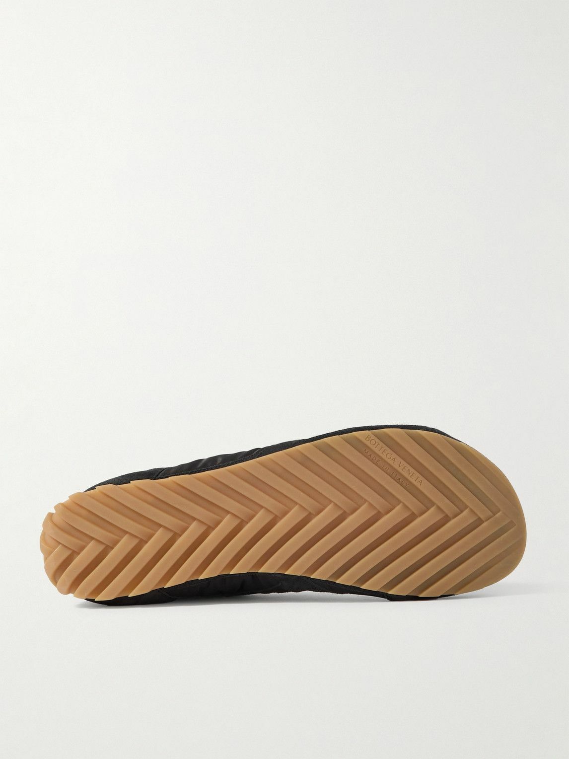 Bottega Veneta - Orbit Leather and Suede-Trimmed Shell Sneakers - Black