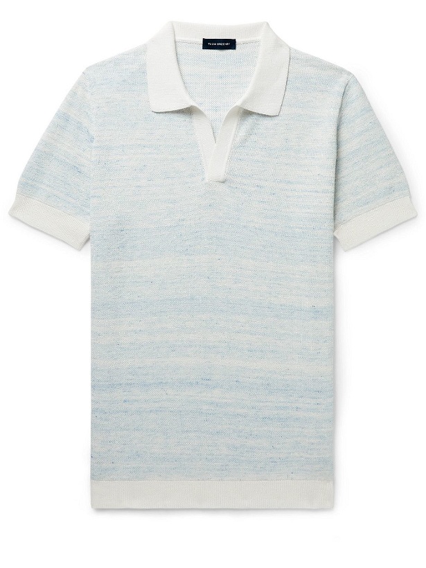 Photo: Thom Sweeney - Cotton and Linen-Blend Polo Shirt - Blue