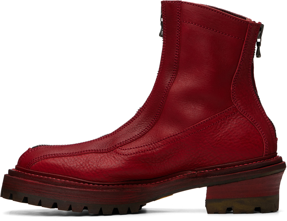 Julius Red Front Zip Boots