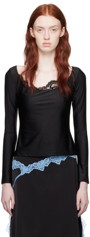 Photo: VAILLANT Black Scoop Neck Long Sleeve T-Shirt