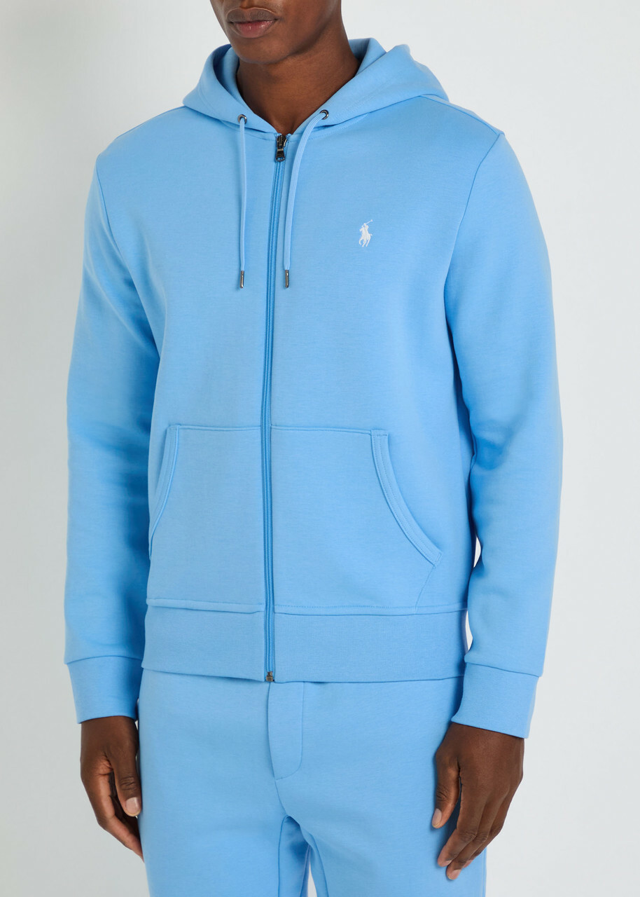 Polo Ralph Lauren Hooded Cotton-blend Sweatshirt Light Blue
