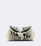 Toteme T-Lock Mini snake-effect leather clutch