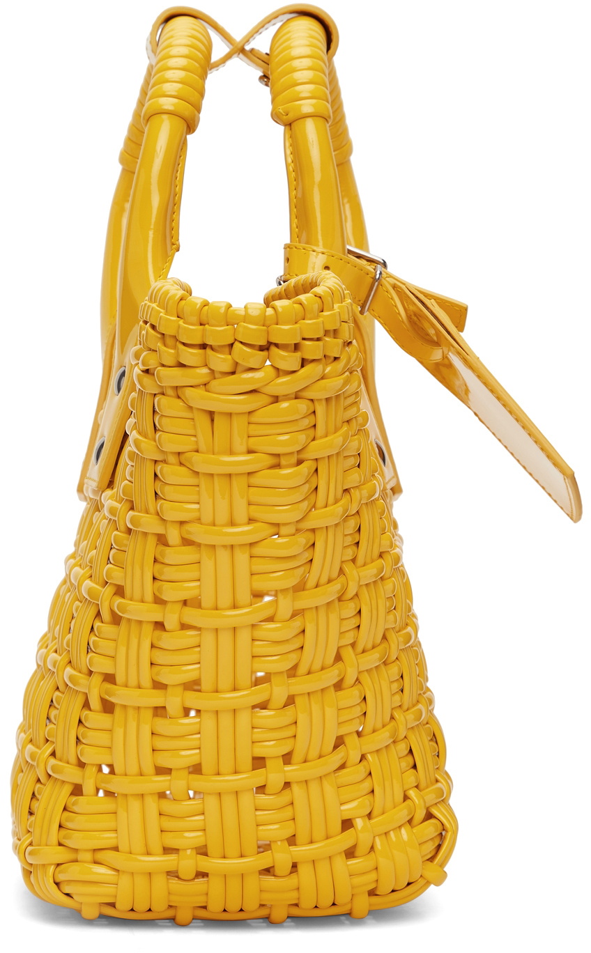Balenciaga Yellow XS Bistro Basket Strap Tote Balenciaga