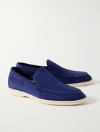 Loro Piana - Summer Walk Suede Loafers - Blue