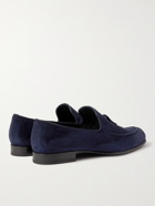 BRIONI - Lukas Leather-Trimmed Suede Tasselled Loafers - Blue