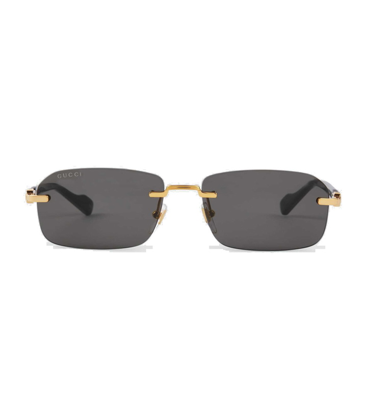 Photo: Gucci - Web stripe rectangular sunglasses