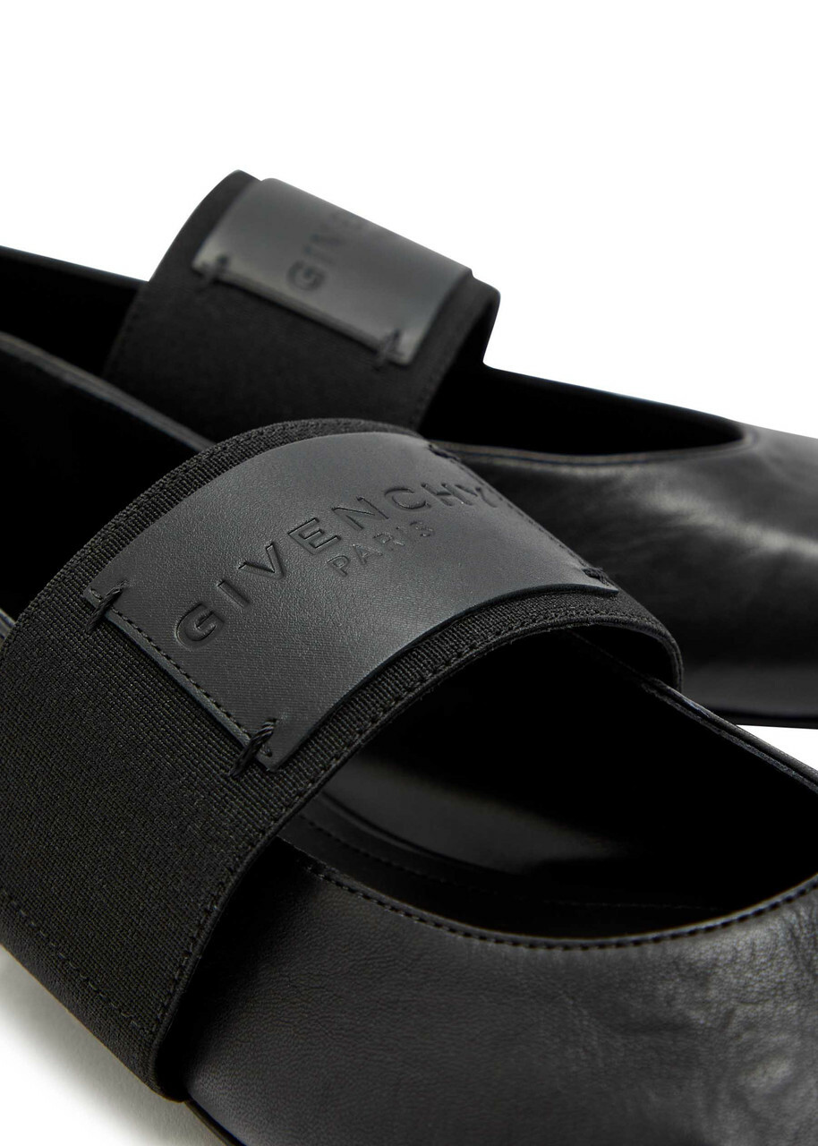 Givenchy Logo-appliquéd Leather Ballet Flats Black