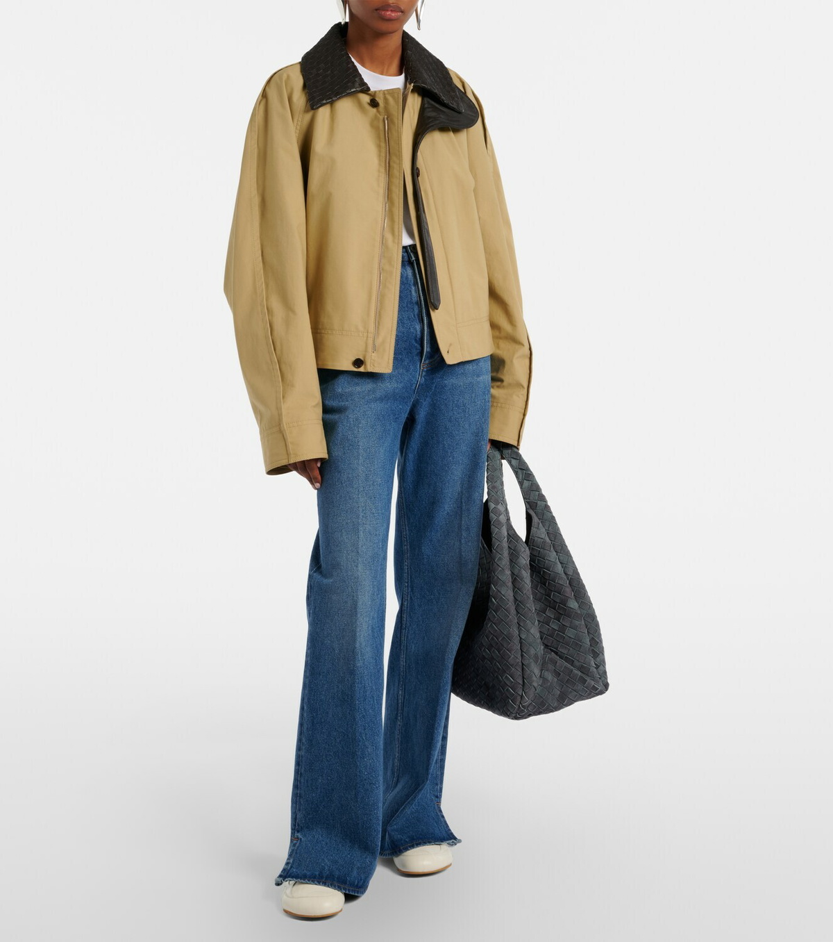 Bottega Veneta Campana Intrecciato Large suede tote bag