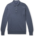 William Lockie - Mélange Virgin Wool Polo Shirt - Blue