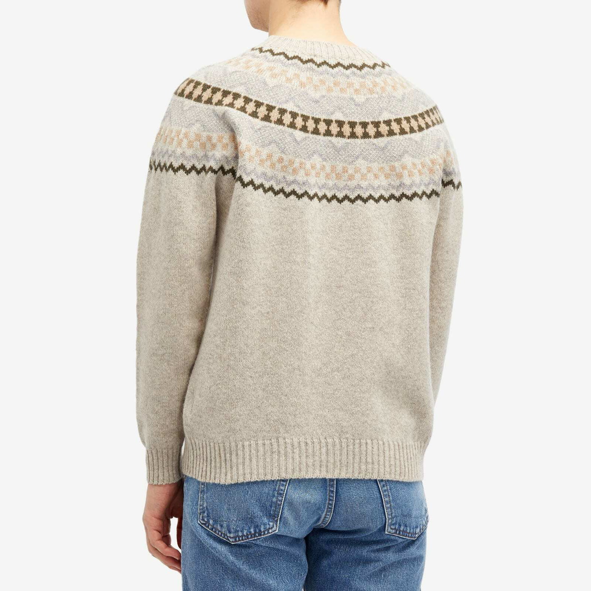 Country Of Origin Men's Soho Fairisle Knit Jumper in Biscuit