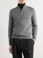 Canali - Wool Zip-Up Sweater - Gray