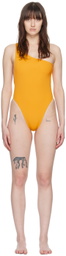 Louisa Ballou Yellow Plunge One-Piece Swimsuit