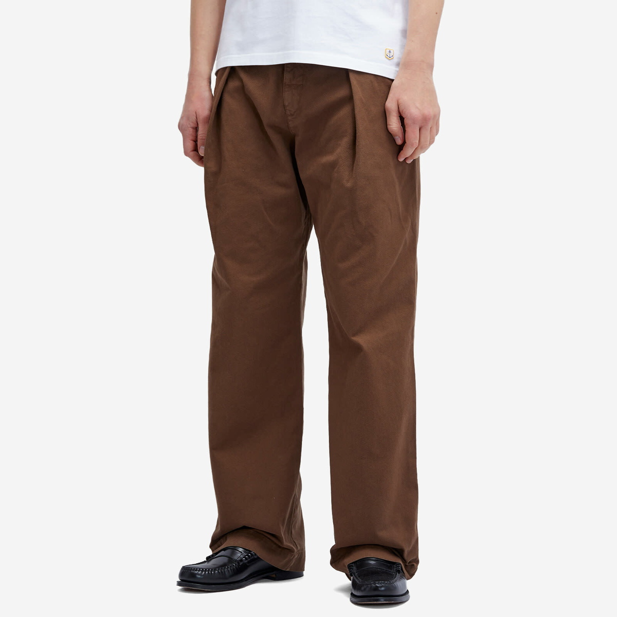 Wood Wood Men's Fraser Pleated Chinos in Terra Brown