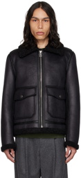 A.P.C. Black Tommy Faux-Shearling Jacket