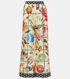 Dolce&Gabbana Capri printed silk satin palazzo pants