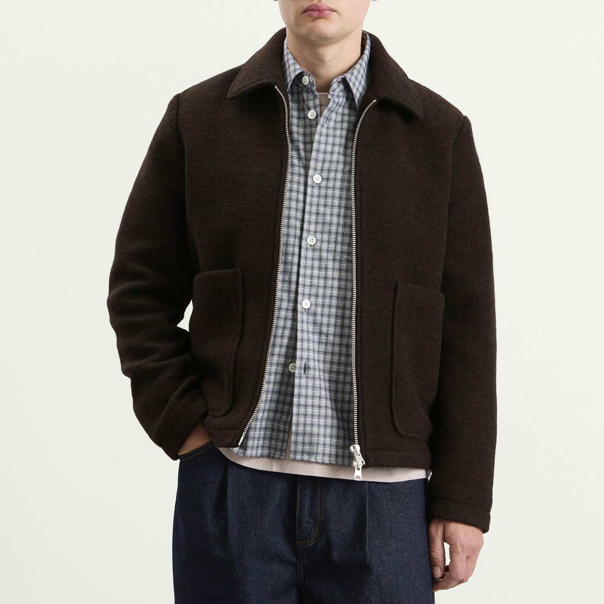 NN07 Men's Gael Brushed Wool Jacket in Dusky Port