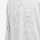 Palm Angels Men's Monogram Statement Long Sleeve T-Shirt in White