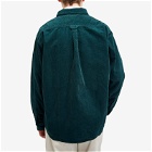 Acne Studios Men's Oday Corduroy Shirt Jacket in Night Green