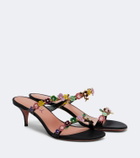 Amina Muaddi Vittoria embellished satin mules