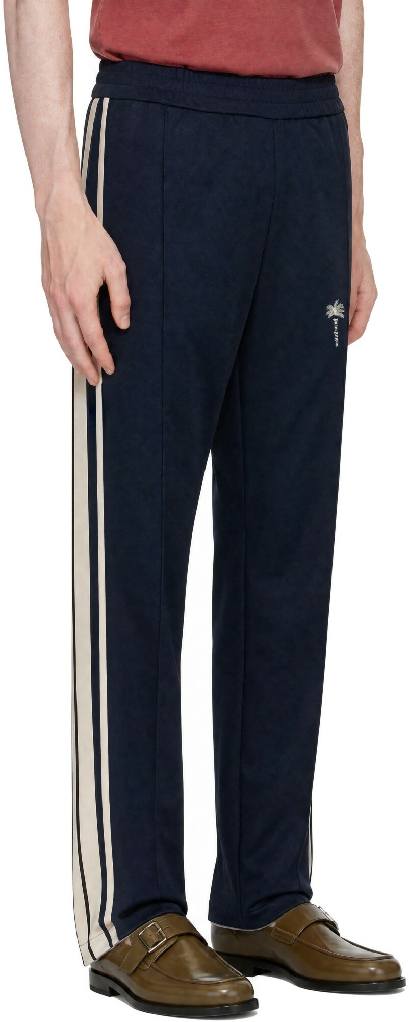 Palm Angels Navy Palm Tree Striped Track Pants