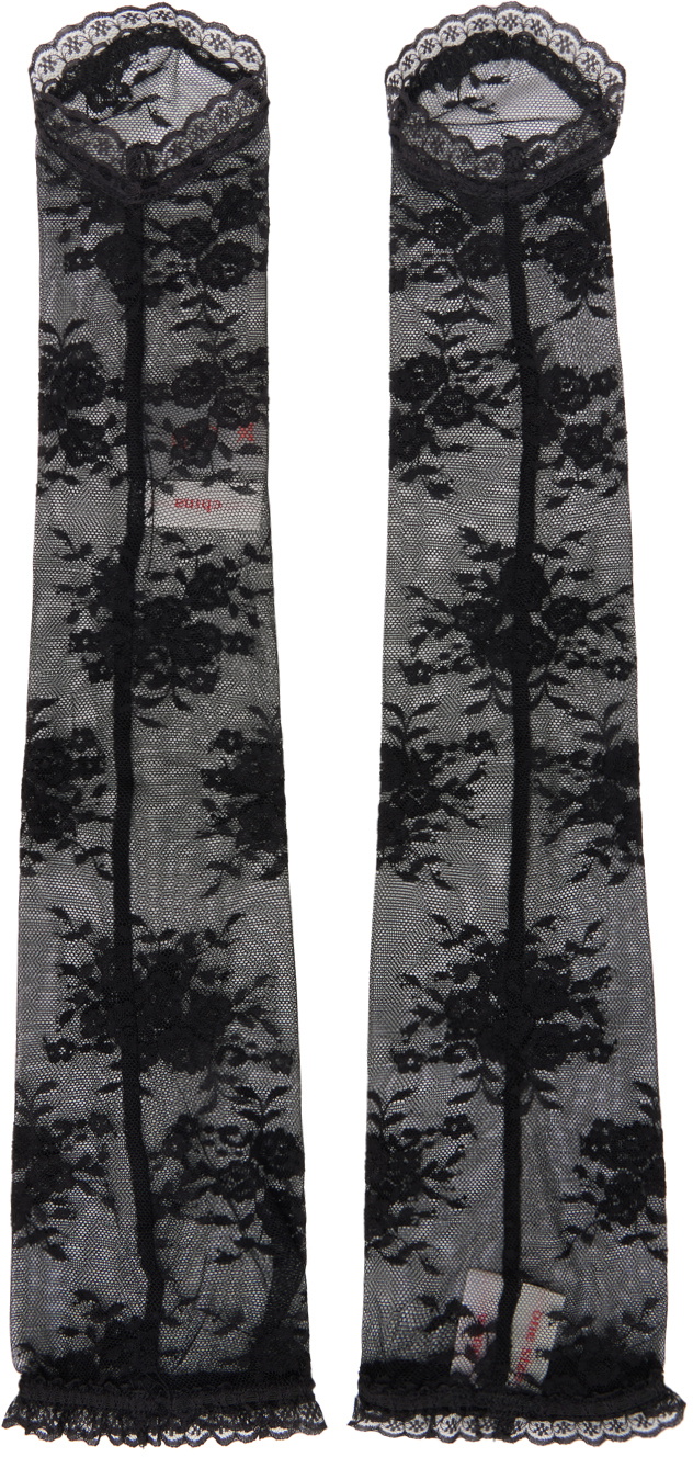 Yuhan Wang Black Lace Arm Warmers