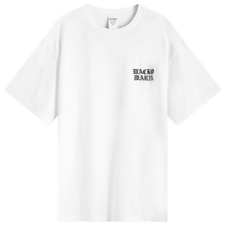 Photo: Wacko Maria Men's Washed Heavy Weight Gothic Logo T-Shirt in White