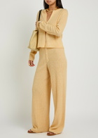 Guest In Residence Everywear Wide-leg Cashmere and Linen-blend Trousers Yellow